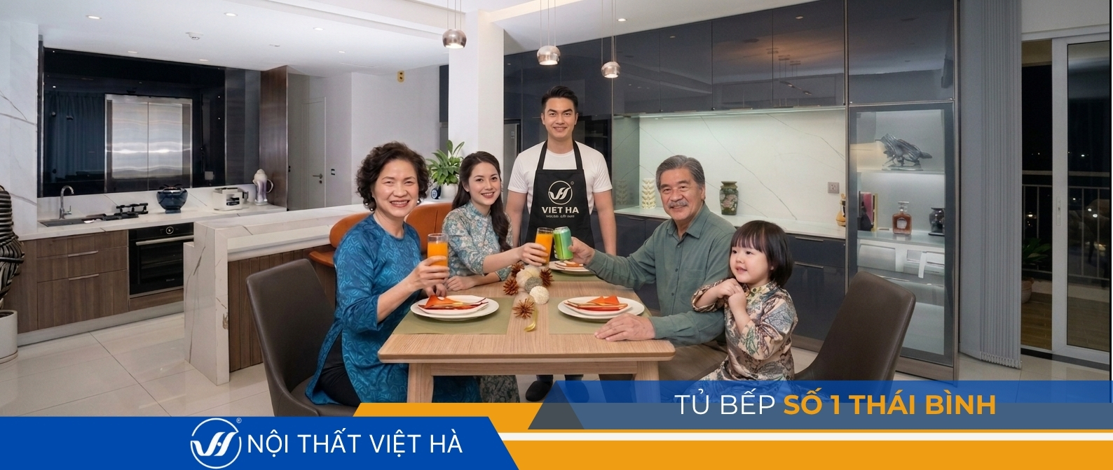 Nội thất Việt Hà là đơn vị chuyên thiết kế, thi công tủ bếp, nội thất tại Thái Bình và các tỉnh lân cận