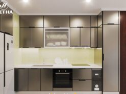 Thi công tủ bếp inox cánh kính tại Hưng Yên