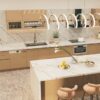 Mặt đá nung kết tủ bếp inox cánh acrylic Thái Bình