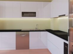 Tủ bếp mdf chống ẩm phủ acrylic tại Thái Bình