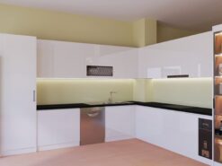 Tủ bếp acrylic Thái Bình thiết kế chữ L hiện đại