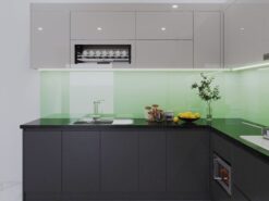 Mẫu tủ bếp gỗ công nghiệp acrylic Hưng Yên chất liệu An Cường
