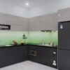 Tủ bếp gỗ công nghiệp acrylic Hưng Yên phối màu ghi hiện đại