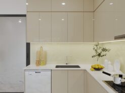 Thi công tủ bếp nhựa cánh Acrylic Hưng Yên uy tín chuyên nghiệp.