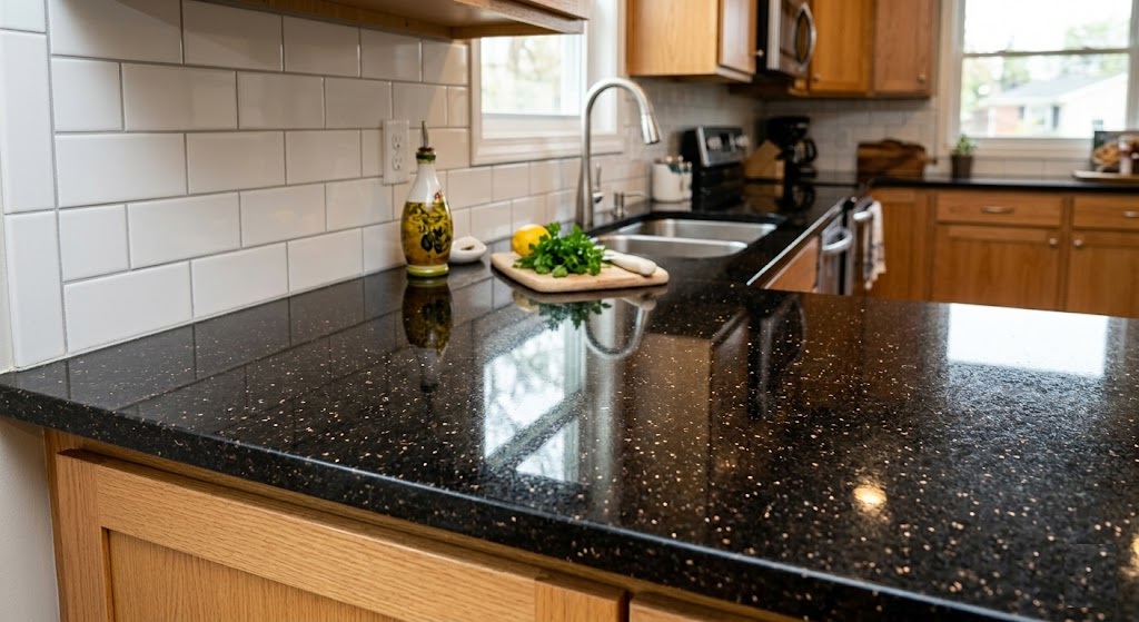 Mặt đá Granite Kim Sa Trung cho tủ bếp giá rẻ tại Thái Bình