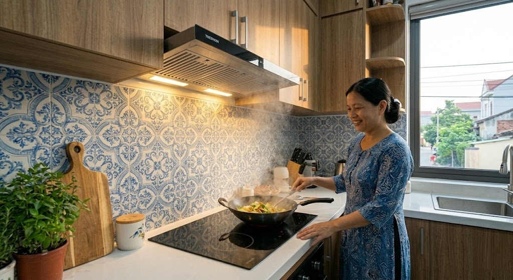 Máy hút mùi công suất lớn cho tủ bếp giá rẻ tại Thái Bình