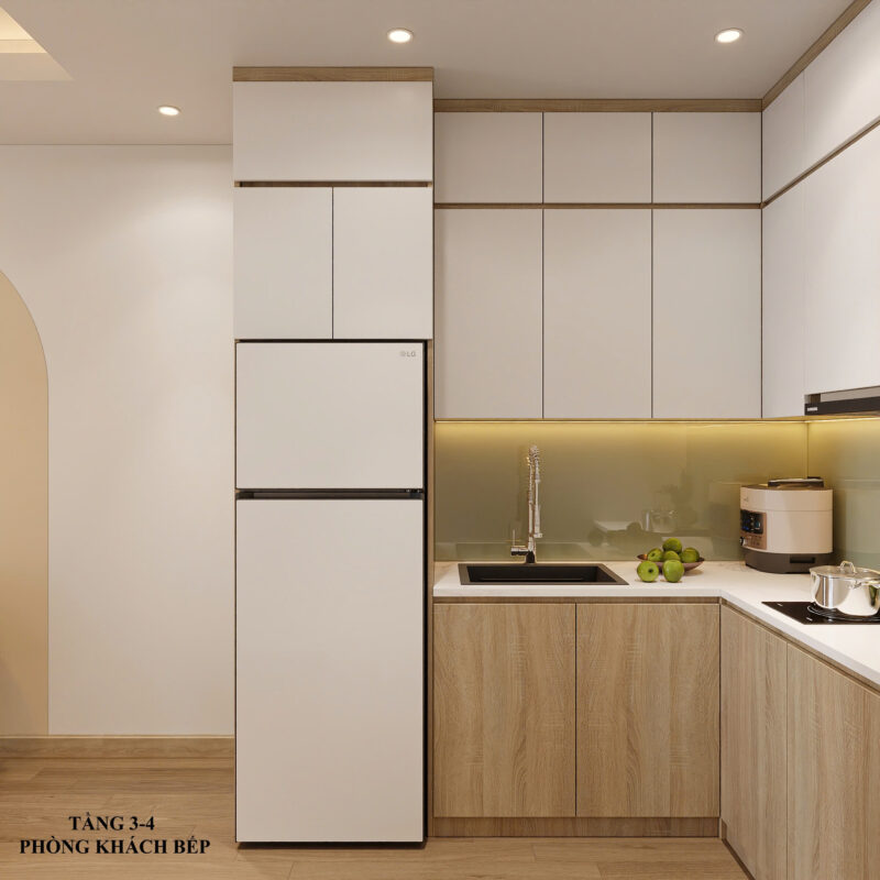 Mẫu tủ bếp nhỏ gọn cho chung cư 1 ngủ tại Hưng Yên