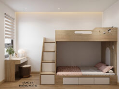 Thiết kế phòng ngủ giường tầng cho chung cư 1 phòng ngủ