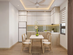 Mẫu tủ bếp chữ L hiện đại tại chung cư Thái Bình