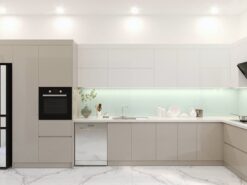 Mẫu tủ bếp gỗ nhựa tại Thái Bình phong cách hiện đại.