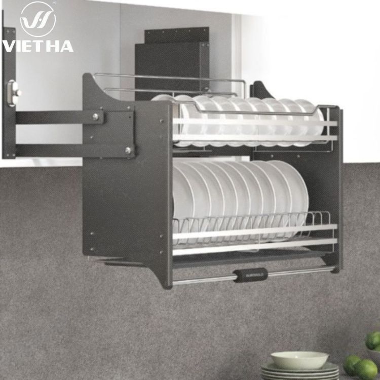 Giá bát nâng hạ thông minh cho tủ bếp trên inox 304 cao cấp.