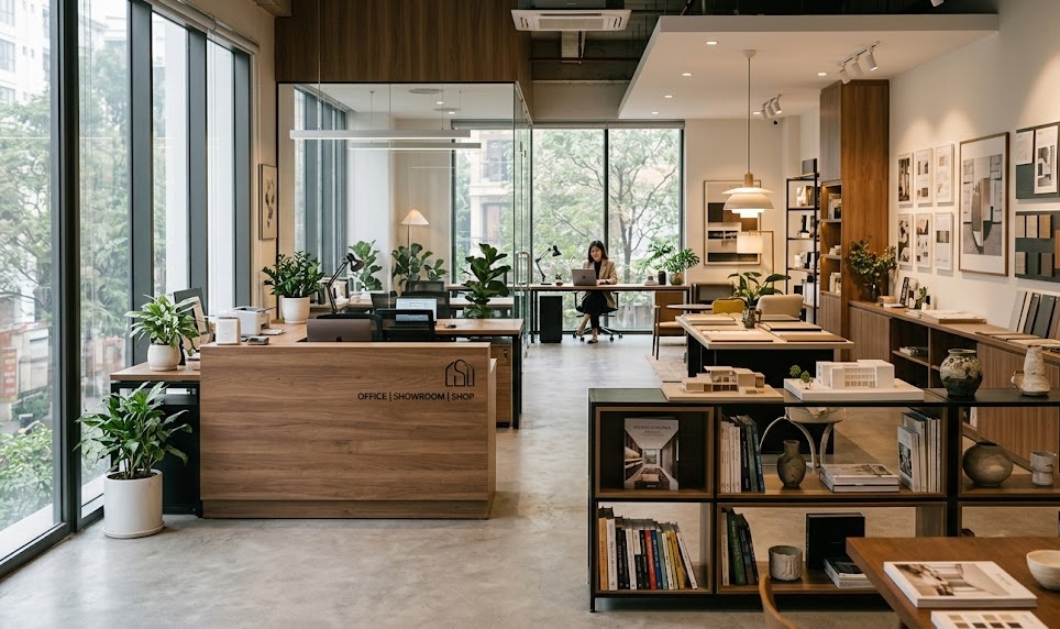 Dự án thiết kế showroom cửa hàng