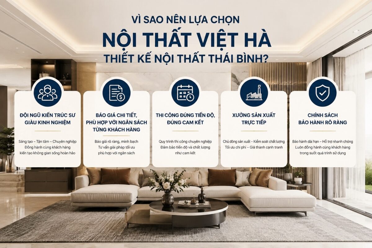 Vì sao nên chọn nội thất Việt Hà thiết kế nội thất tại Thái Bình